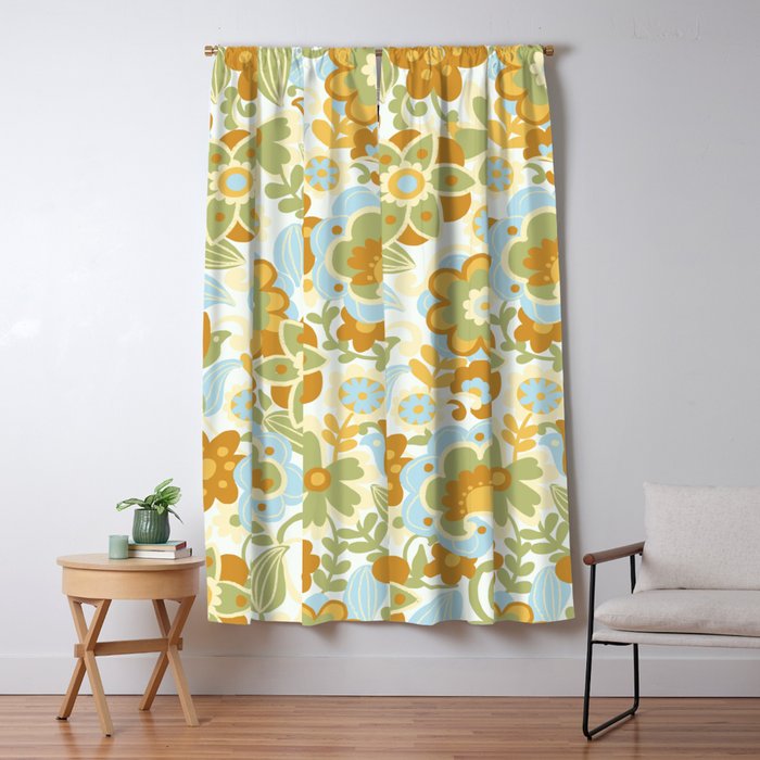 1970s Light Paisley Pattern Window Curtain Gallery Image 5