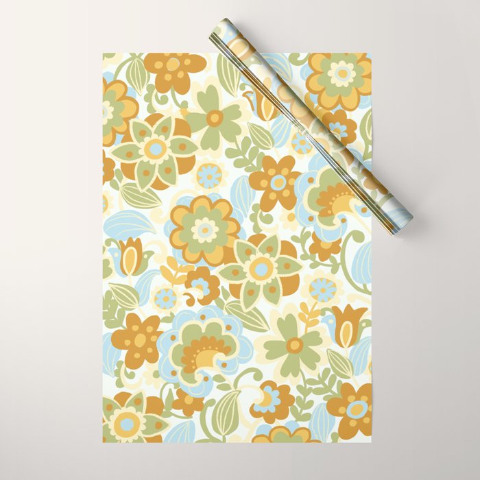 1970s Light Paisley Pattern Wrapping Paper Gallery Image 1