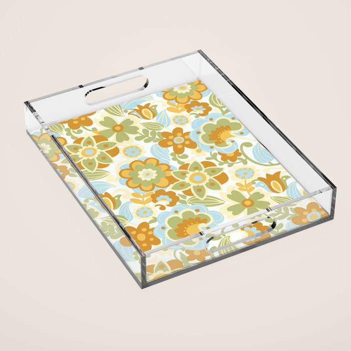 1970s Light Paisley Pattern Acrylic Tray Gallery Image 1