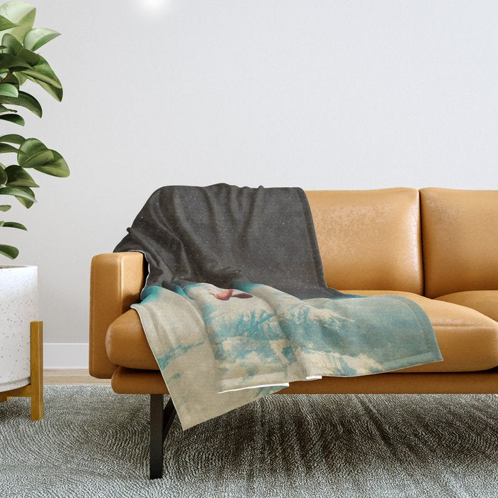 Falling with a hidden smile Throw Blanket Gallery Image 1