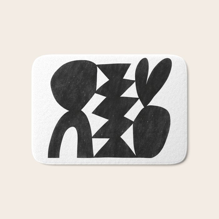 Abstract C009-black Bath Mat Gallery Image 1