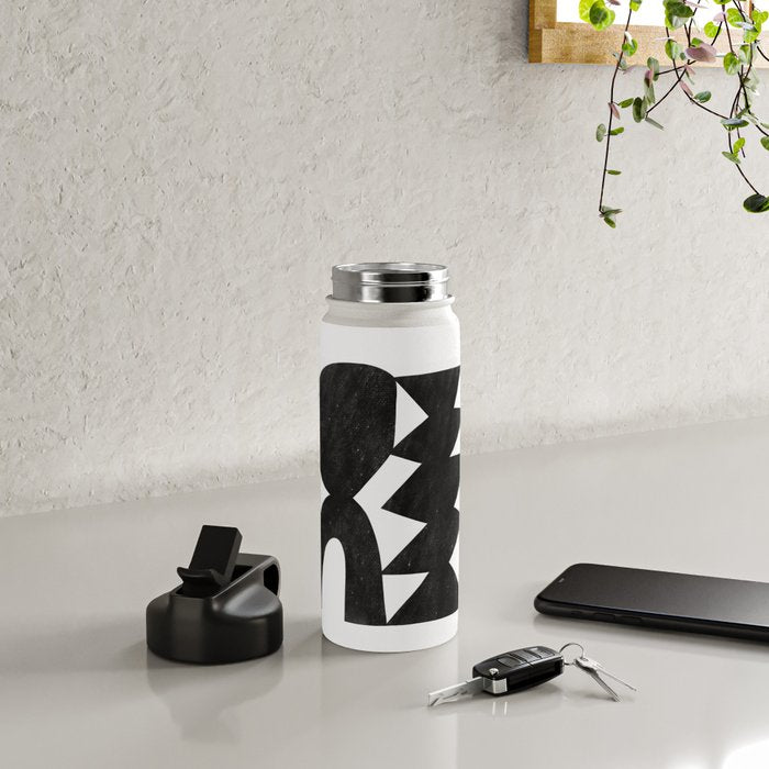 Abstract C009-black Water Bottle Gallery Image 4