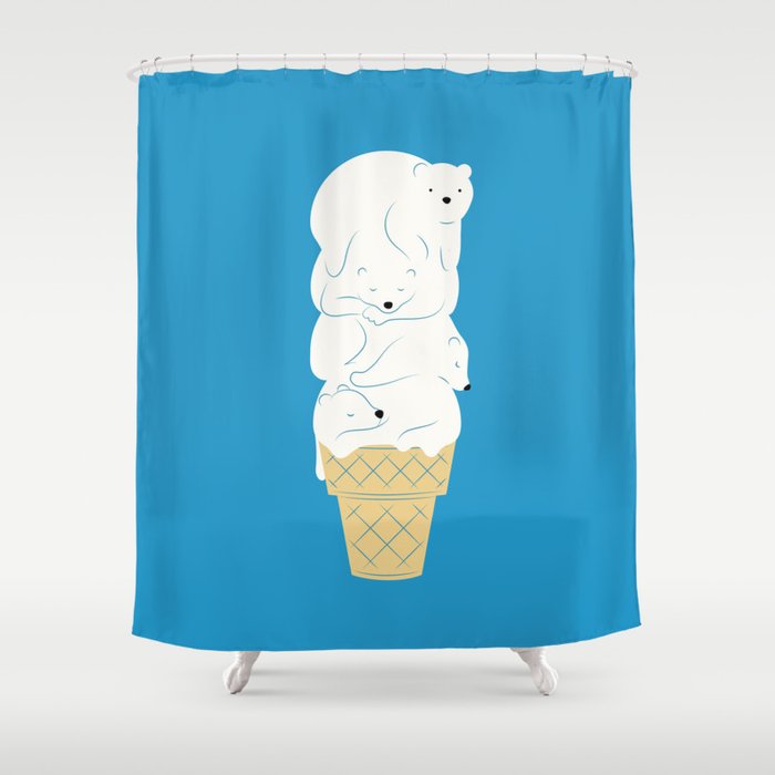 Polar Bear Ice Cream Shower Curtain Gallery Image 1