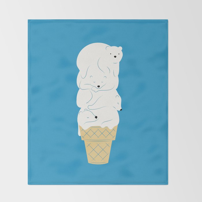 Polar Bear Ice Cream Throw Blanket Gallery Image 2