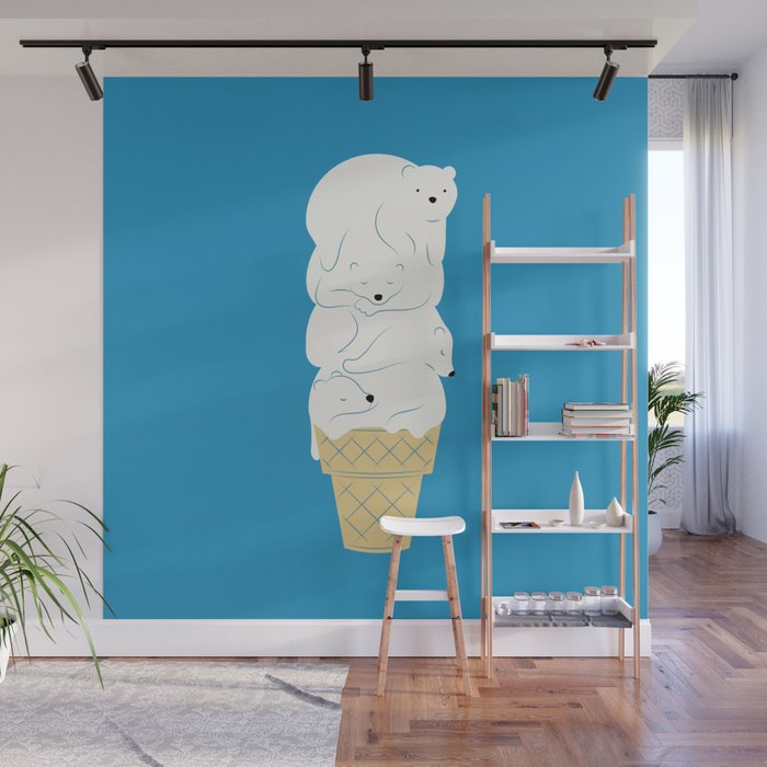 Polar Bear Ice Cream Wall Mural Gallery Image 1