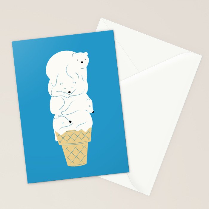 Polar Bear Ice Cream Stationery Card Gallery Image 2