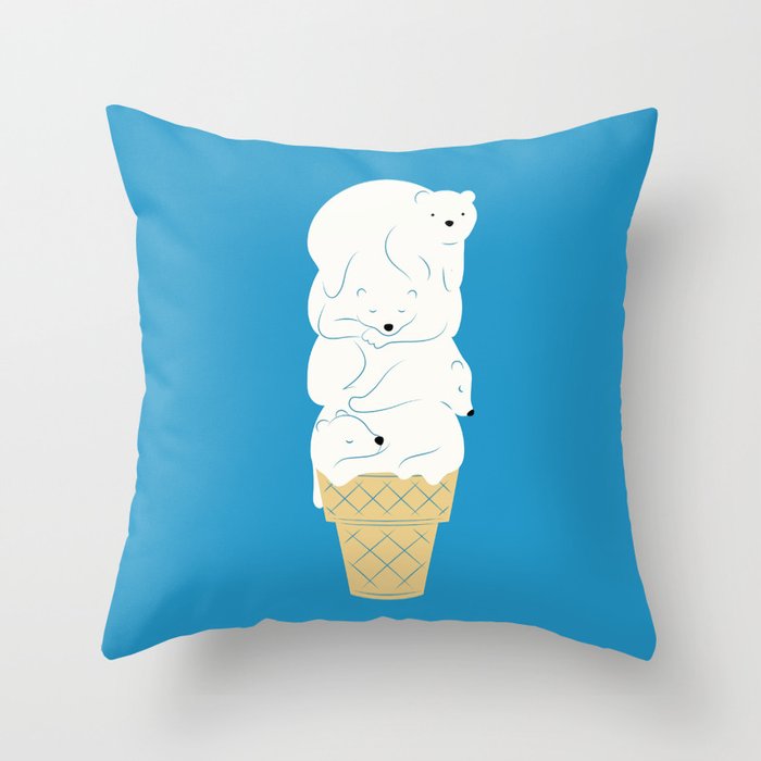 Polar Bear Ice Cream Throw Pillow Gallery Image 6