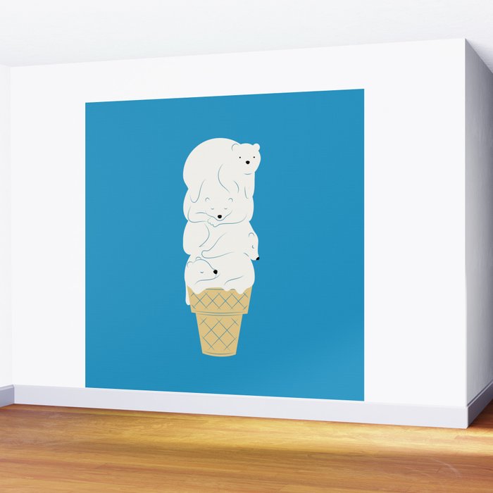 Polar Bear Ice Cream Wall Mural Gallery Image 2