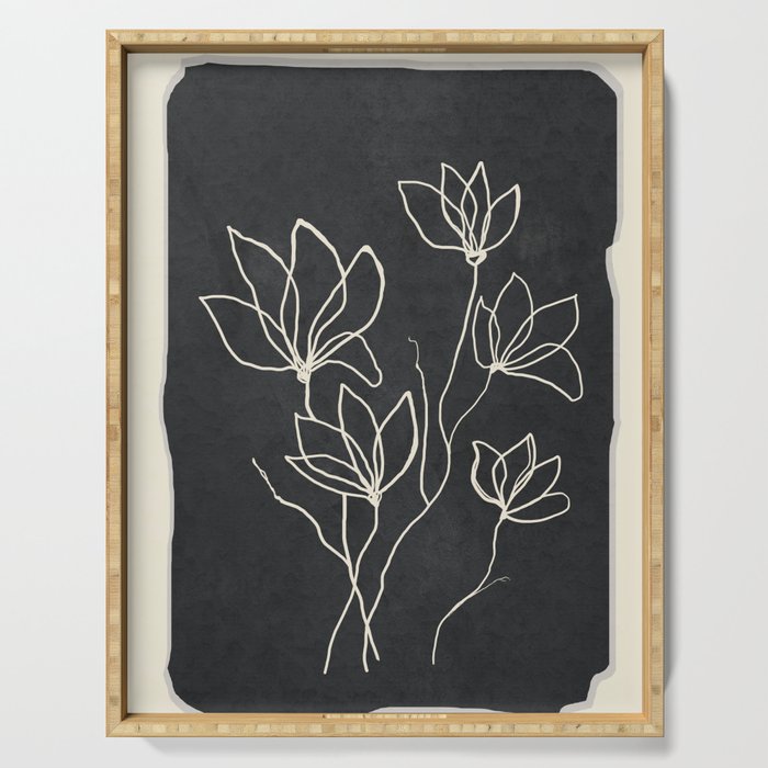 Line Wildflowers 1 Serving Tray Gallery Image 1