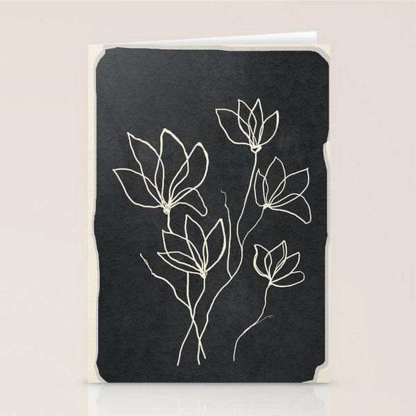 Line Wildflowers 1 Stationery Card Gallery Image 2