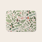 Robin in a Winter Garden Bath Mat Gallery Image 1