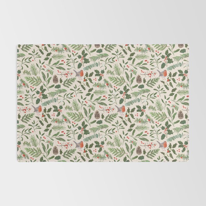 Robin in a Winter Garden Rug Gallery Image 2