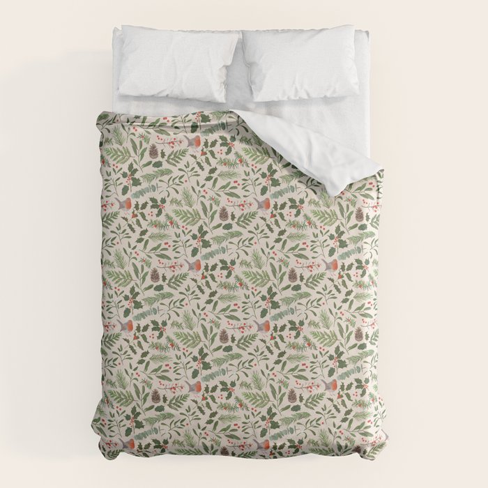 Robin in a Winter Garden Duvet Cover Gallery Image 6
