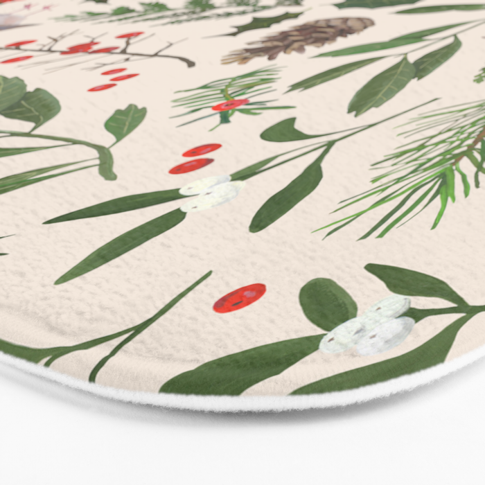 Robin in a Winter Garden Bath Mat Gallery Image 3
