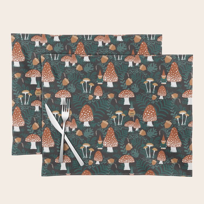 Mushroom Forest Gnomes Placemat Gallery Image 1