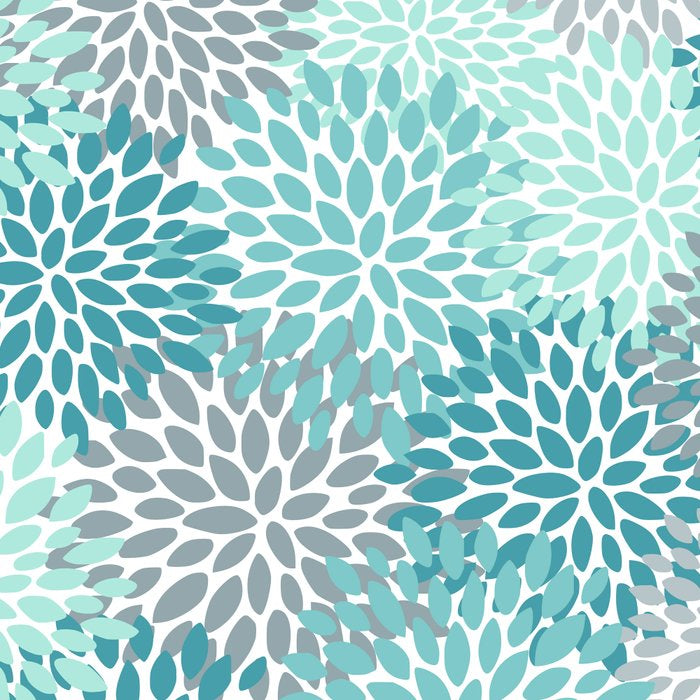 Modern Floral Prints, Teal, Turquoise and Gray Coffee Mug Gallery Image 2