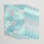 Modern Floral Prints, Teal, Turquoise and Gray Wrapping Paper Gallery Image 3