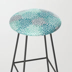 Modern Floral Prints, Teal, Turquoise and Gray Stool Gallery Image 2