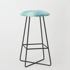 Modern Floral Prints, Teal, Turquoise and Gray Stool Gallery Image 1