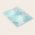 Modern Floral Prints, Teal, Turquoise and Gray Notebook Gallery Image 3