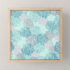 Modern Floral Prints, Teal, Turquoise and Gray Mini Art Print Gallery Image 1
