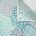 Modern Floral Prints, Teal, Turquoise and Gray Wall Tapestry Gallery Image 3