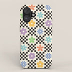 Retro Colorful Flower Double Checker iPhone Case Gallery Image 1