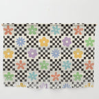 Retro Colorful Flower Double Checker Wall Hanging Gallery Image 1