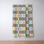 Retro Colorful Flower Double Checker Window Curtain Gallery Image 3