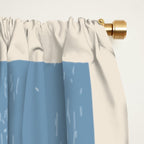 Mid Century Modern Minimalist Blue Waves Rothko Inspired Color Field With Lines Geometric Style  Window Curtain Gallery Image 2