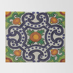 Oranges talavera tile abstract pattern modern decoration Throw Blanket Gallery Image 2