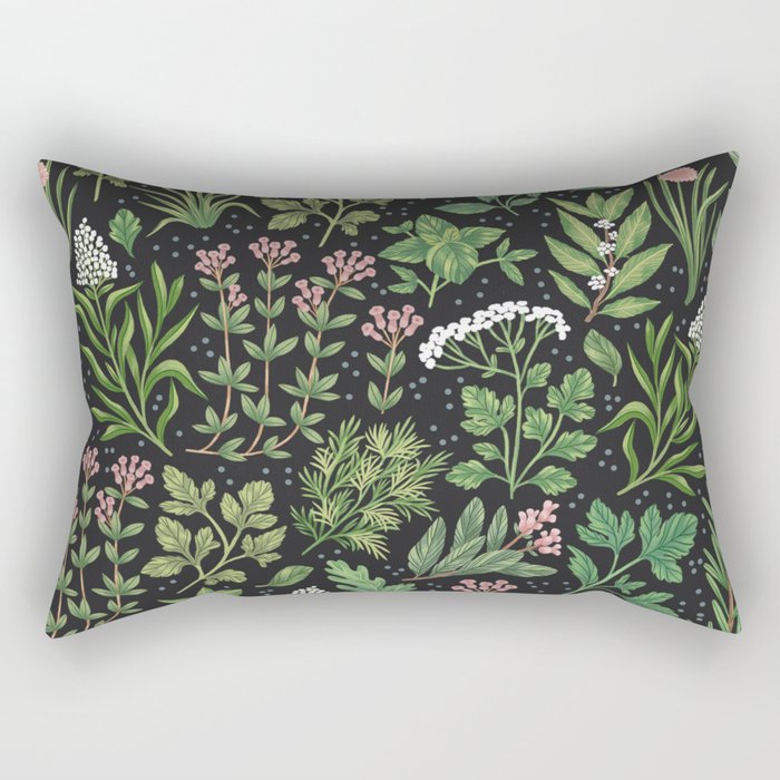 Herbs & Spices - dark Rectangular Pillow Gallery Image 2