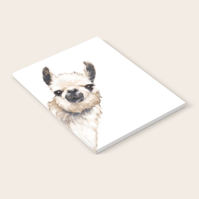 Sneaky Llama White Notebook Gallery Image 1