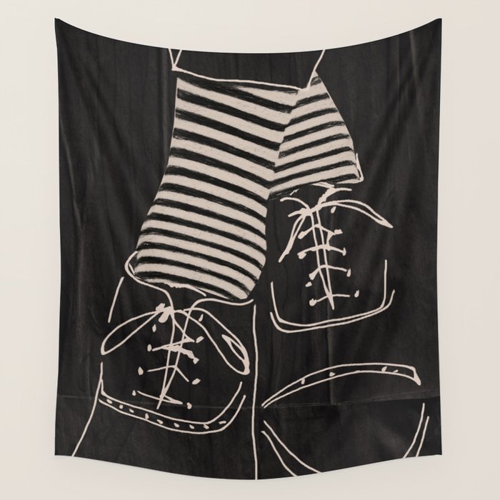 Good Mood  Line Art Wall Tapestry Gallery Image 4