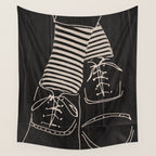 Good Mood  Line Art Wall Tapestry Gallery Image 4
