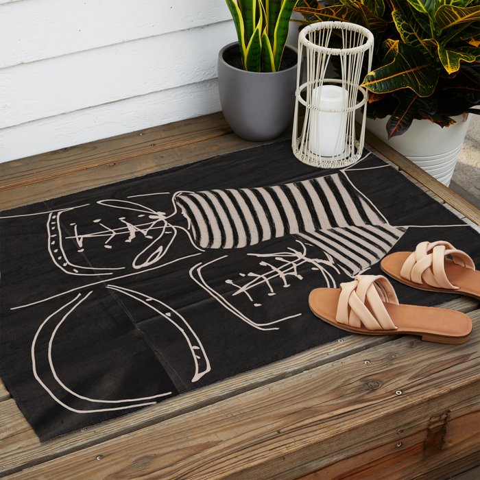Good Mood  Line Art Outdoor Rug Gallery Image 2