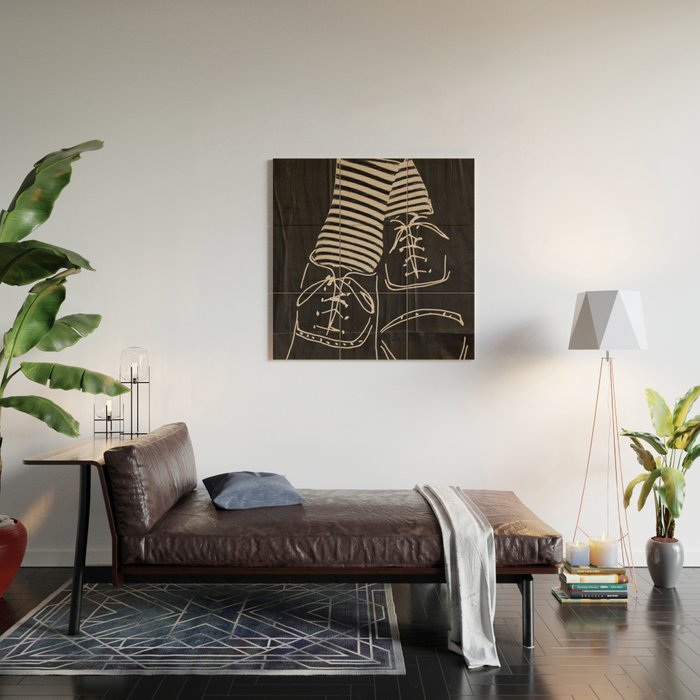 Good Mood  Line Art Wood Wall Art Gallery Image 2