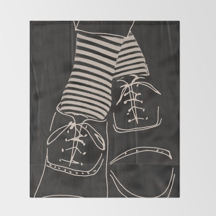 Good Mood  Line Art Throw Blanket Gallery Image 2