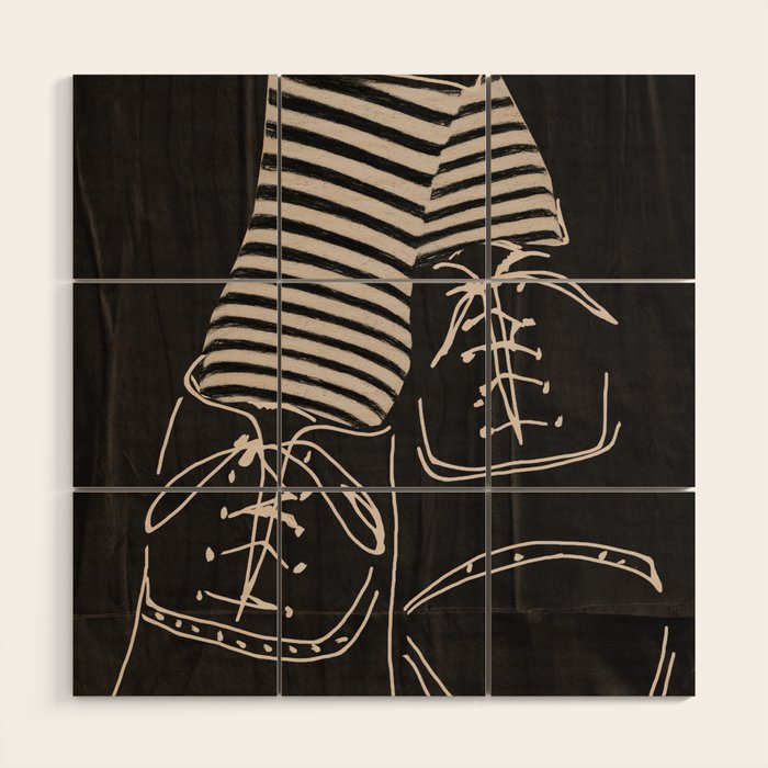 Good Mood  Line Art Wood Wall Art Gallery Image 1