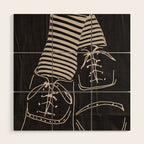 Good Mood  Line Art Wood Wall Art Gallery Image 1