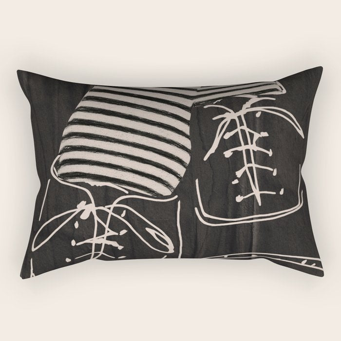Good Mood  Line Art Rectangular Pillow Gallery Image 1