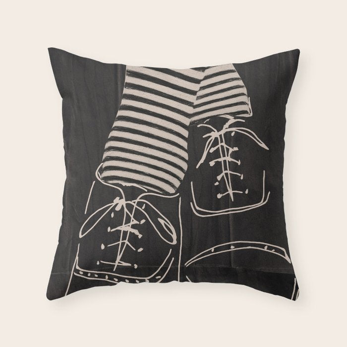 Good Mood  Line Art Throw Pillow Gallery Image 6