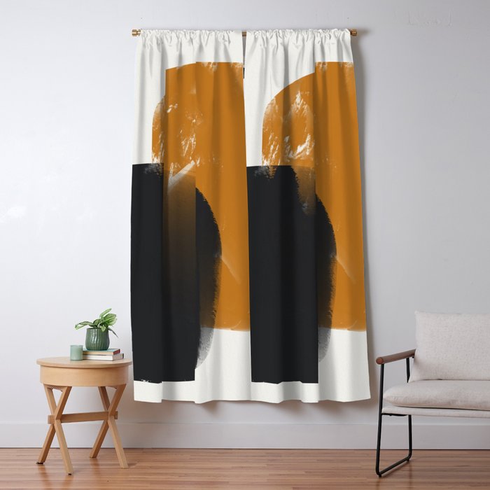 Black And Ochre Window Curtain Gallery Image 5