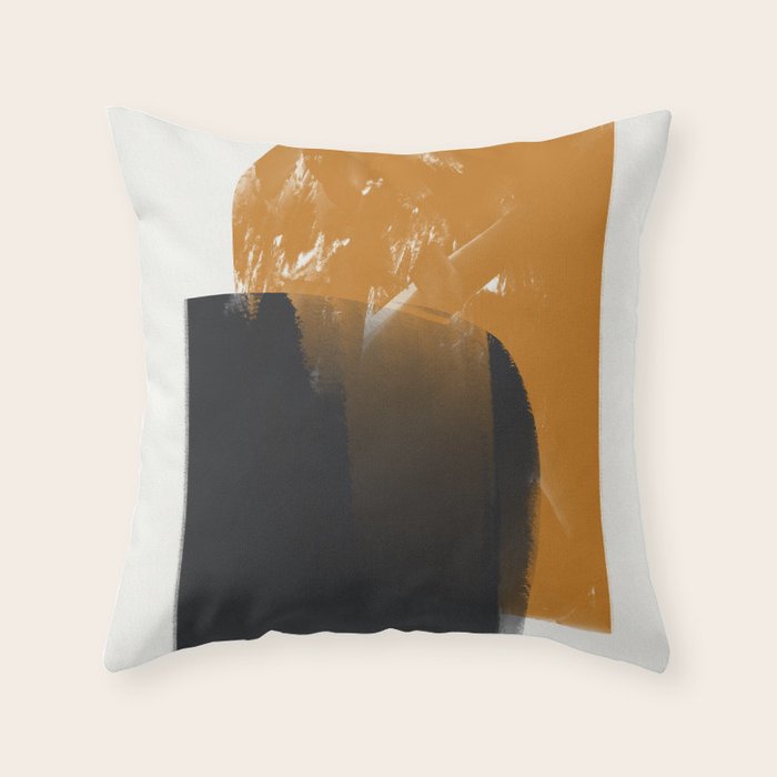 Black And Ochre Throw Pillow Gallery Image 1