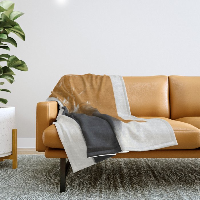 Black And Ochre Throw Blanket Gallery Image 1