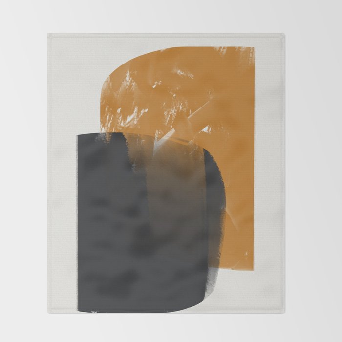 Black And Ochre Throw Blanket Gallery Image 2