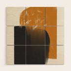 Black And Ochre Wood Wall Art Gallery Image 1