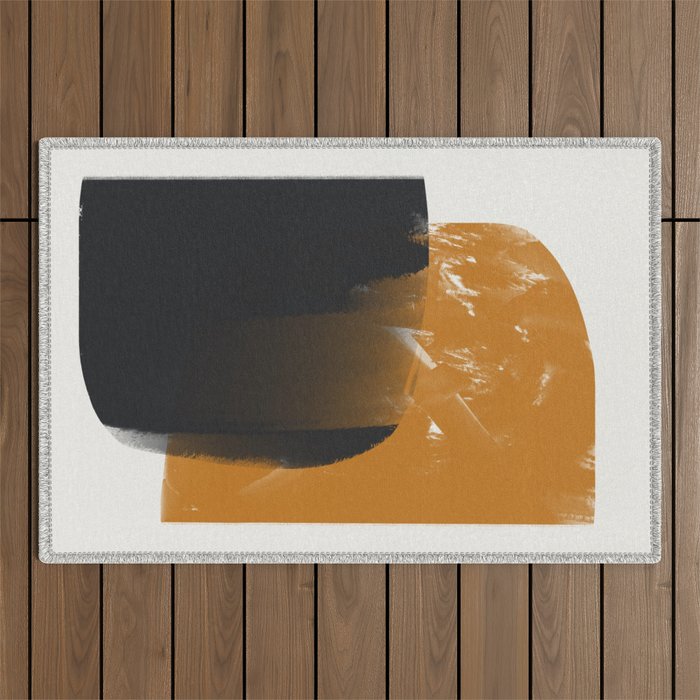 Black And Ochre Outdoor Rug Gallery Image 1