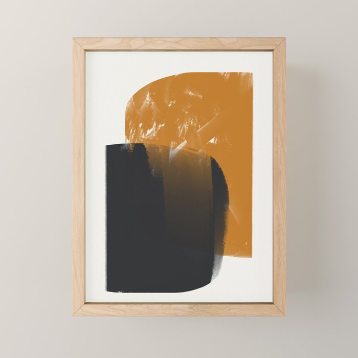 Black And Ochre Mini Art Print Gallery Image 1