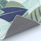 Leaf wall // navy blue pine and sage green leaves mint lines Rug Gallery Image 4